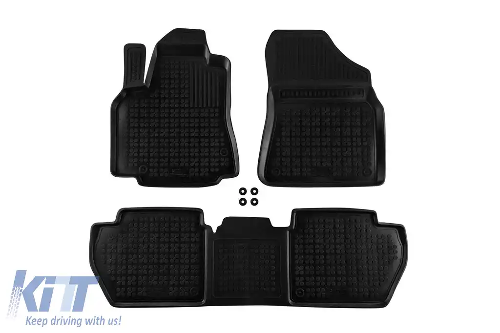 Mochete din cauciuc specifice, potrivite pentru Citroen Berlingo, Peugeot Partner 2008-2018, set de 3 piese, culoare neagră