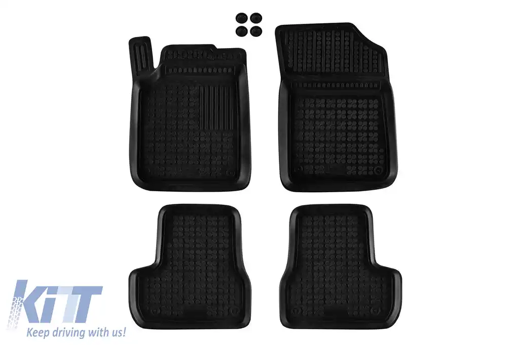 Mochete din cauciuc specifice, potrivite pentru Citroen C3 2009-2016, set de 4 piese, culoare neagră-image-6214885