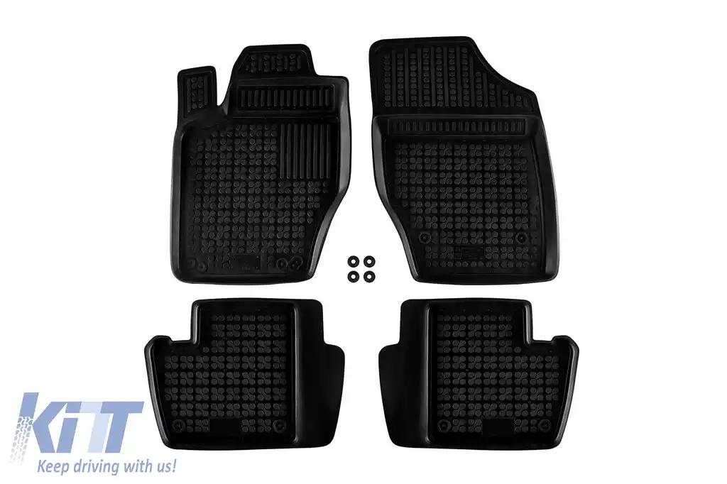 Mochete din cauciuc specifice, potrivite pentru Citroen C4 2004-2010, C4 2010-2017, Peugeot 307 2001-2007, set de 4 piese, culoare neagră