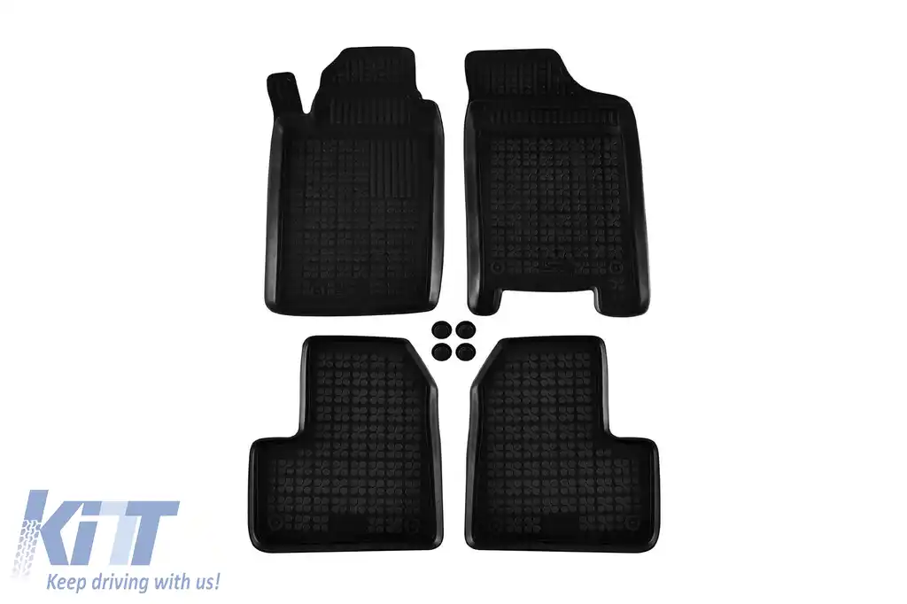 Mochete din cauciuc specifice, potrivite pentru Peugeot 206 1998-2012, 206+ 2009-2012, pentru versiunea cu stingător, set de 4 piese, culoare neagră-image-6214970
