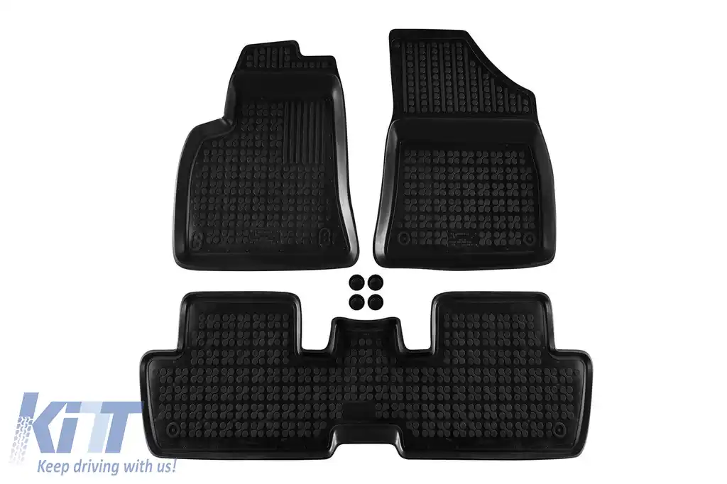 Mochete din cauciuc specifice, potrivite pentru Peugeot 3008 2009-2016, set de 3 piese, culoare neagră