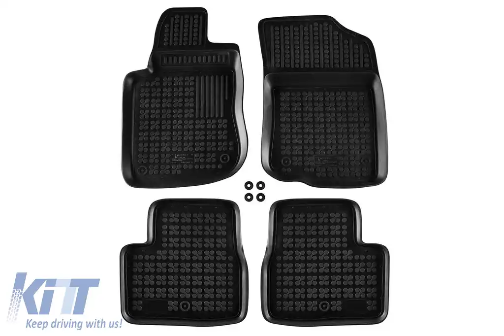Mochete din cauciuc specifice, potrivite pentru Peugeot 208, 208 GTI, 2008 2012-2019, set de 4 piese, culoare neagră-image-6214998