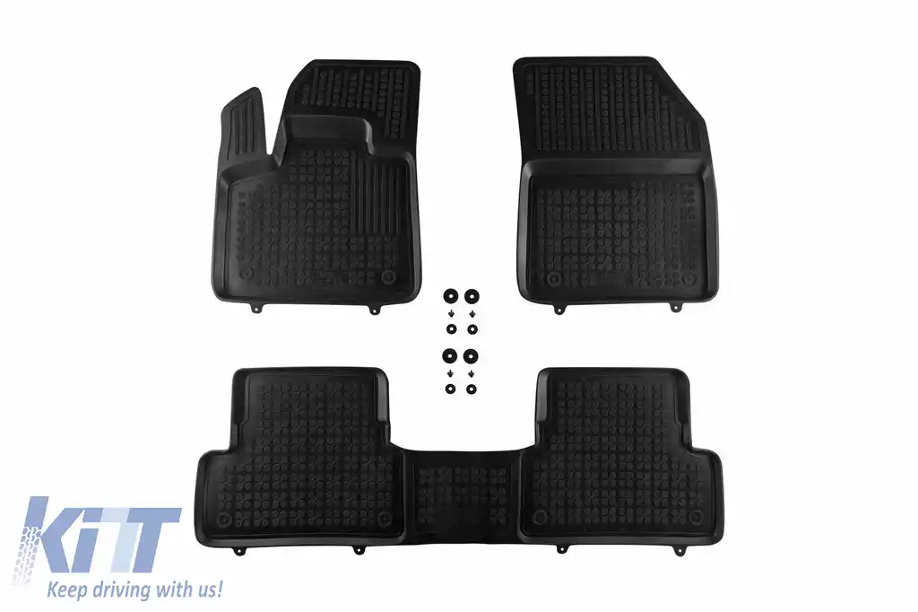 Mochete din cauciuc specifice, potrivite pentru Peugeot 3008 PHEV 4x2, 4x4 2020-2024, set de 3 piese, culoare neagră