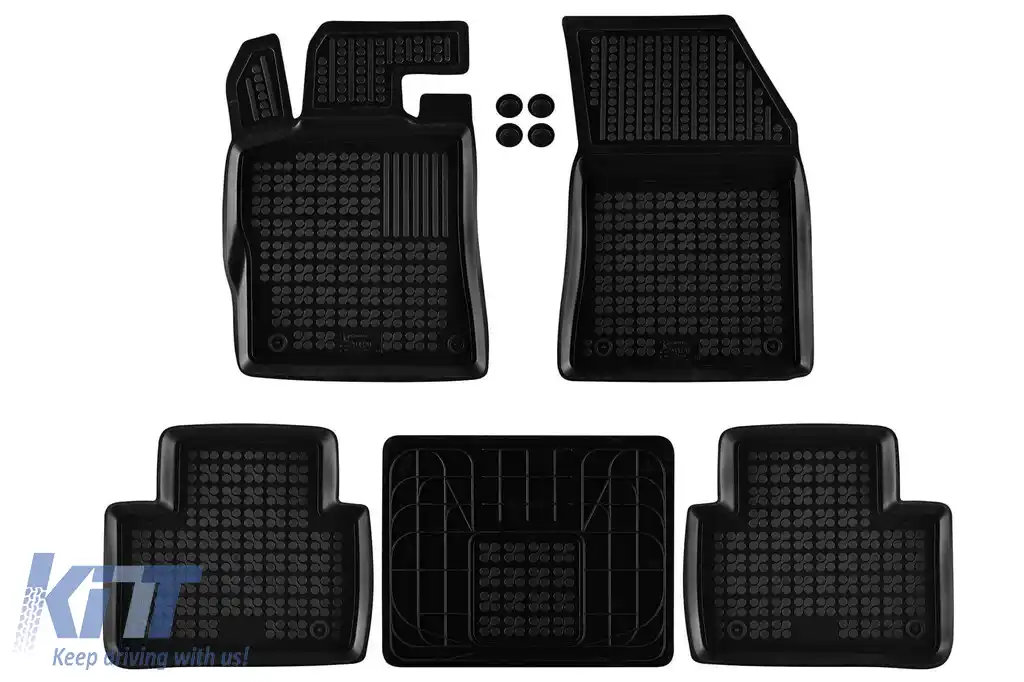 Mochete din cauciuc specifice, potrivite pentru Peugeot 308 SW PHEV și GT Pack, Opel Astra L Sports Tourer după 2021, set de 5 piese, culoare neagră