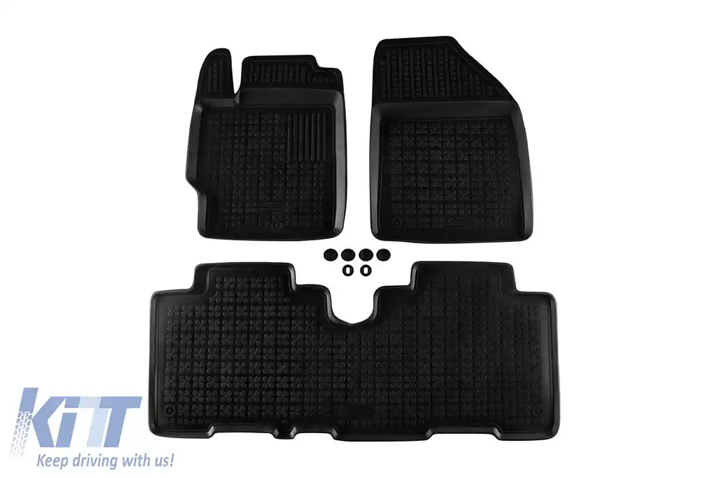 Mochete din cauciuc specifice, potrivite pentru Toyota Verso S 2010-2017, set de 3 piese, culoare neagră-image-6215144