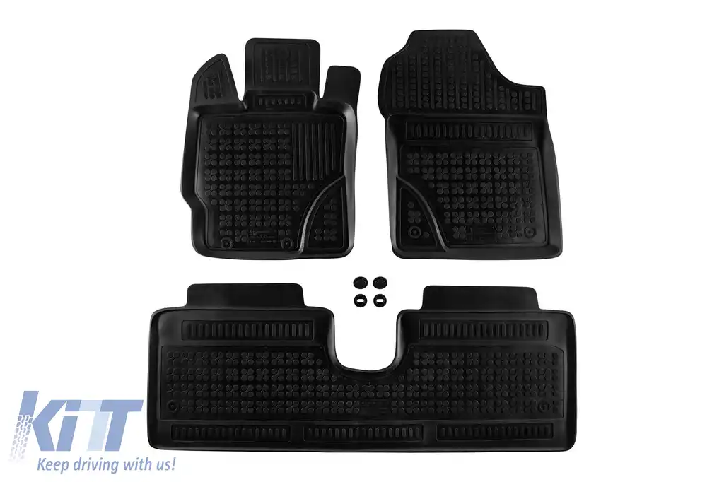 Mochete din cauciuc specifice, potrivite pentru Toyota Yaris 2011-2019, set de 3 piese, culoare neagră