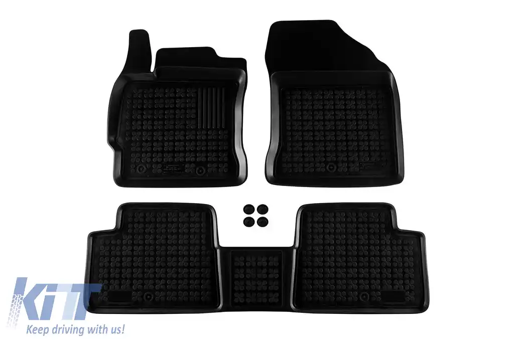 Mochete din cauciuc specifice, potrivite pentru Toyota Auris, Auris Hybrid 2012-2018, set de 3 piese, culoare neagră