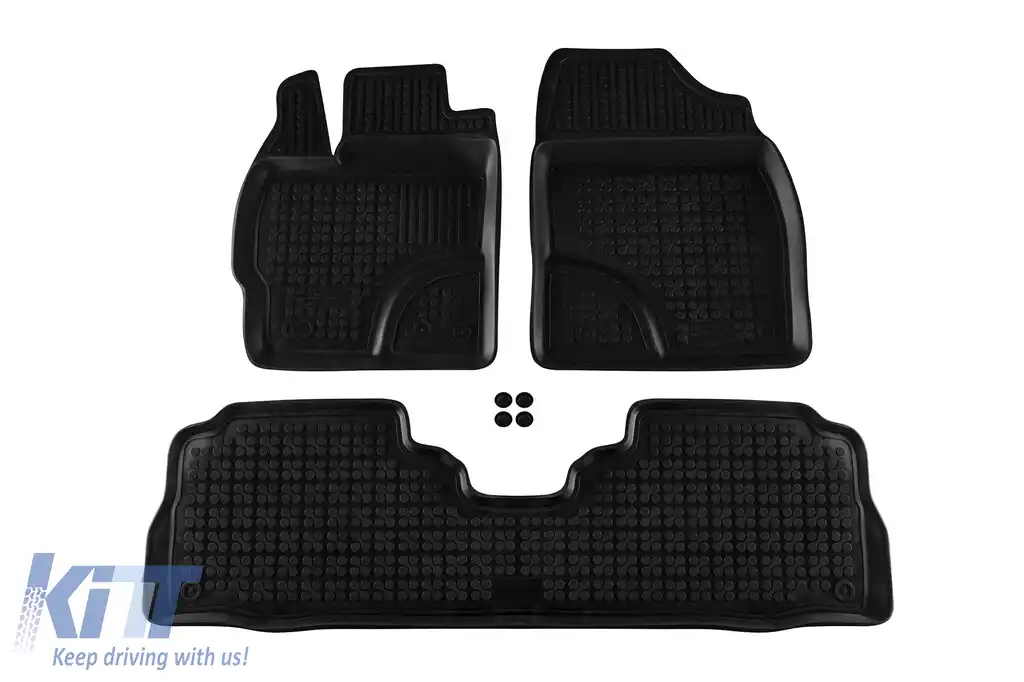 Mochete din cauciuc specifice, potrivite pentru Toyota Prius+ 2012-2015, set de 3 piese, culoare neagră