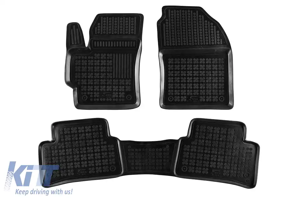 Mochete din cauciuc specifice, potrivite pentru Toyota Corolla hatchback, Hybrid după 2018, set de 3 piese, culoare neagră