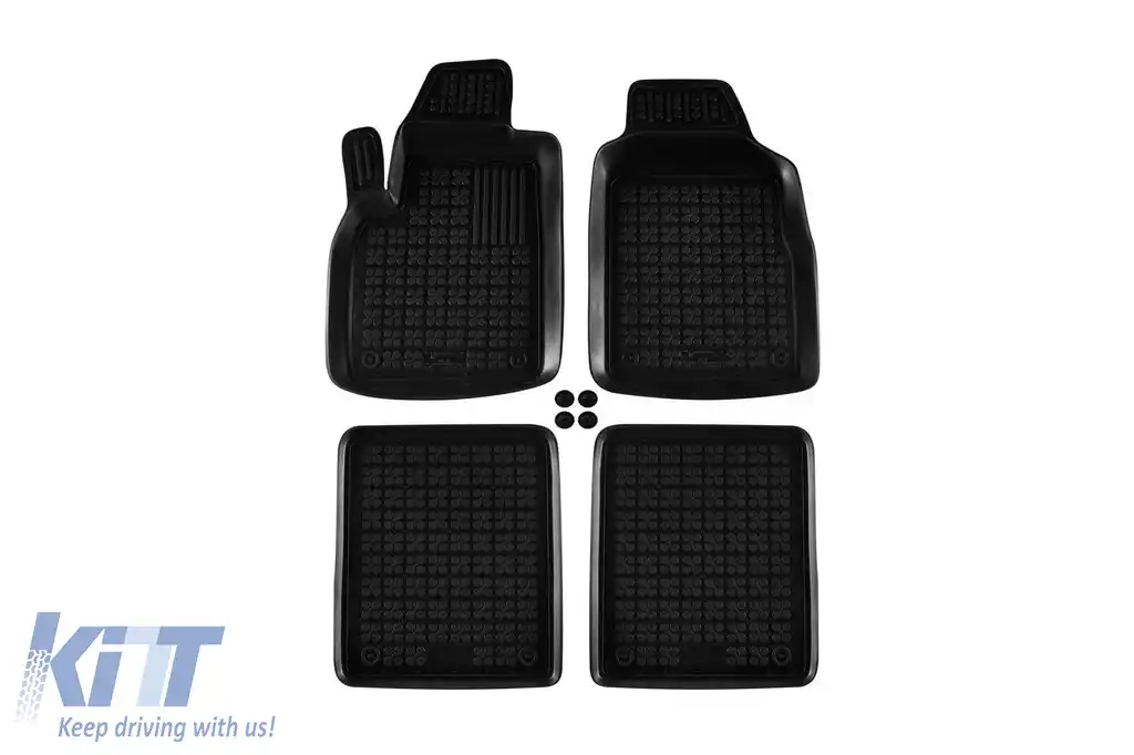 Mochete din cauciuc specifice, potrivite pentru Fiat Panda 2003-2012, set de 4 piese, culoare neagră
