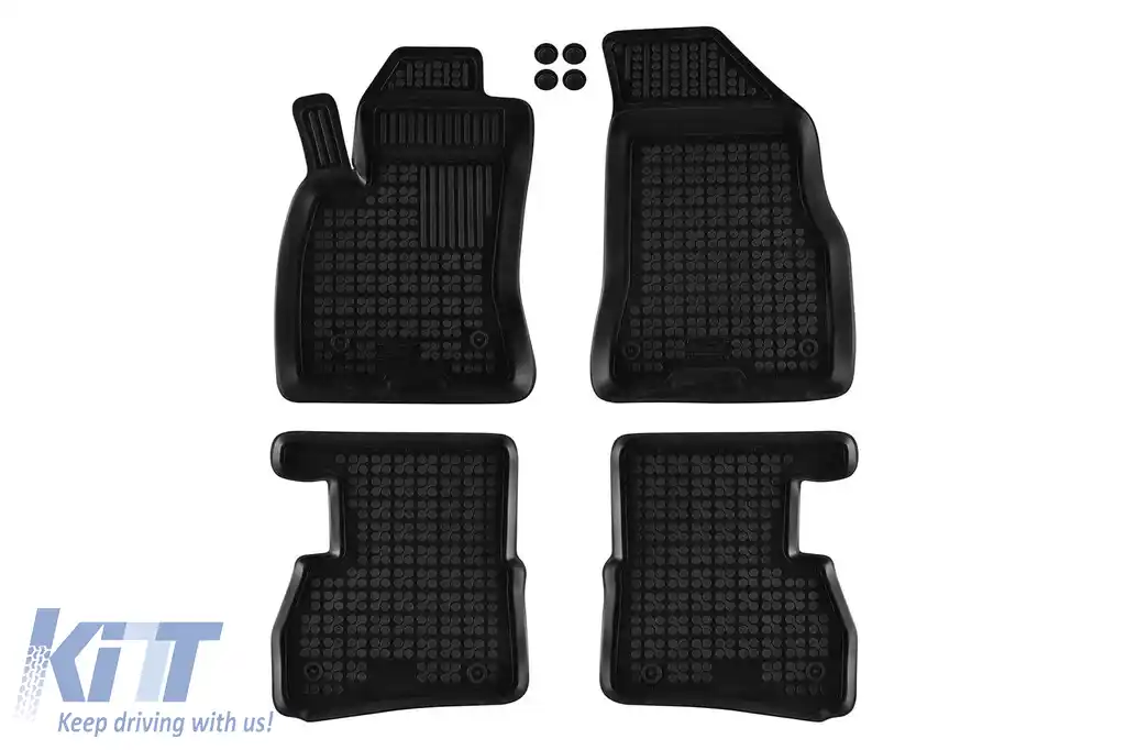 Mochete din cauciuc specifice, potrivite pentru Fiat Doblo după 2010, Opel Combo D 2011-2018, 5-7 locuri, set de 4 piese, culoare neagră