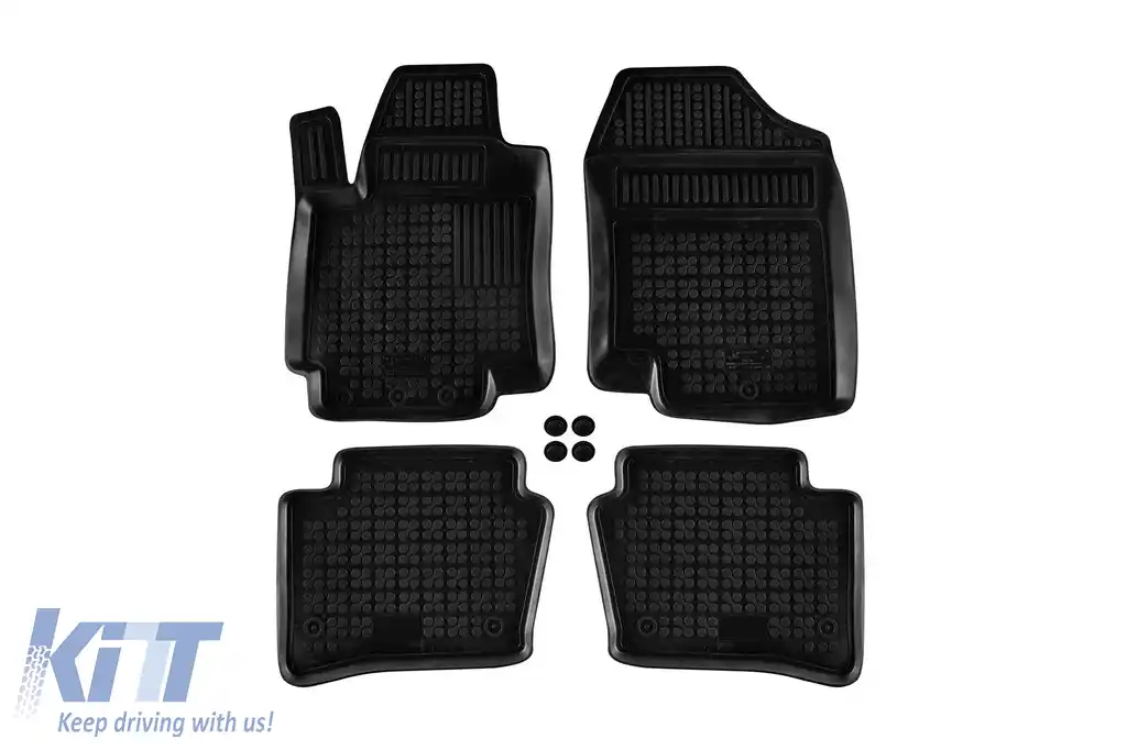 Mochete din cauciuc specifice, potrivite pentru Hyundai i20 2008-2014, set de 4 piese, culoare neagră