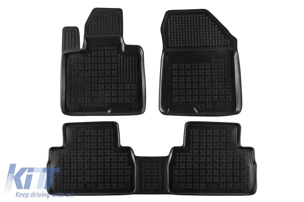 Mochete din cauciuc specifice, potrivite pentru Hyundai Santa Fe după 2018, set de 3 piese, culoare neagră