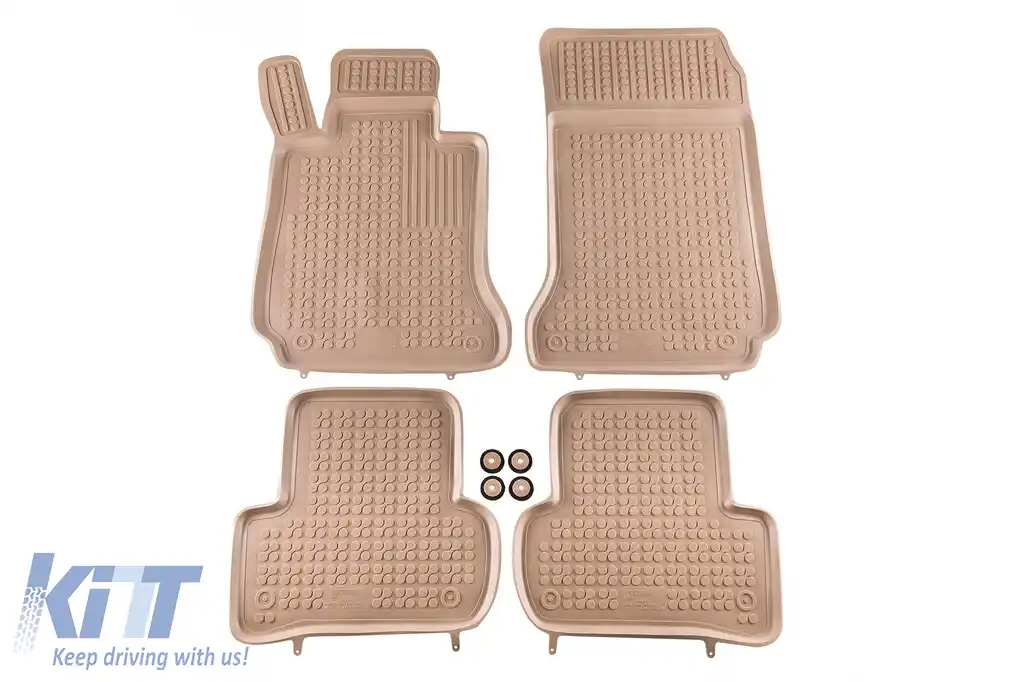 Mochete din cauciuc specifice, potrivite pentru Mercedes C class W204 2007-2011, set de 4 piese, culoare bej