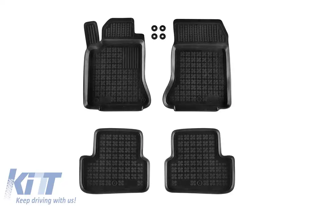 Mochete din cauciuc specifice, potrivite pentru Mercedes A class W176, GLA 2012-2019, set de 4 piese, culoare neagră