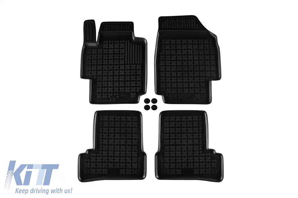 Mochete din cauciuc specifice, potrivite pentru Nissan Micra 2007-2010, set de 4 piese, culoare neagră