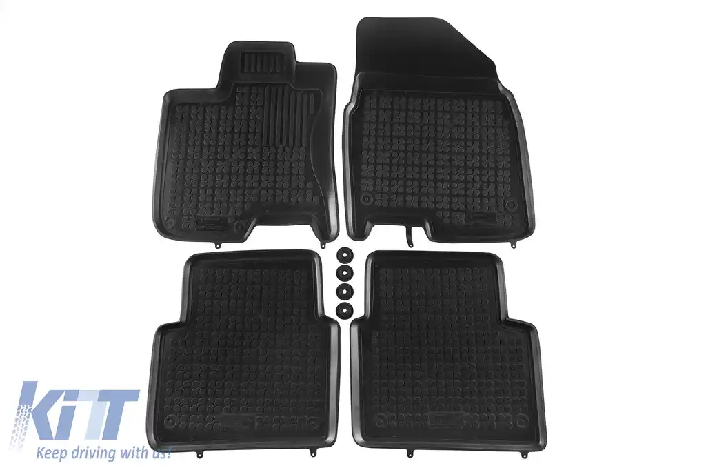 Mochete din cauciuc specifice, potrivite pentru Nissan Qashqai +2 2008-2013, 7 locuri, set de 4 piese, culoare neagră