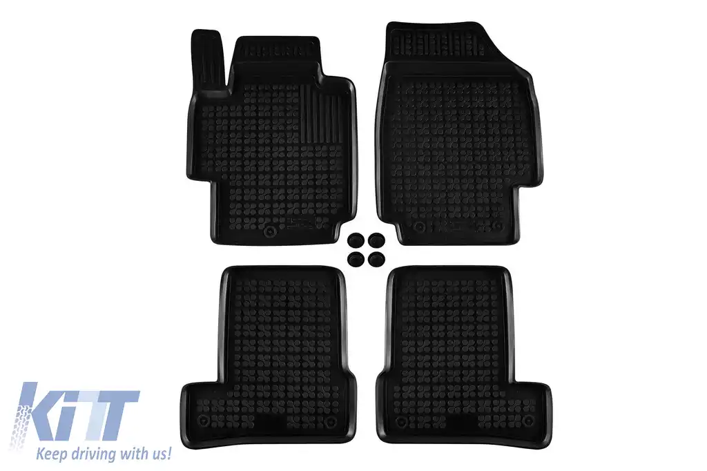 Mochete din cauciuc specifice, potrivite pentru Nissan Micra 2002-2007, set de 4 piese, culoare neagră