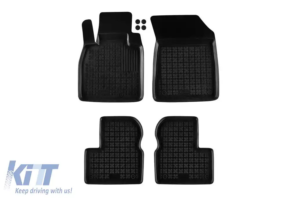 Mochete din cauciuc specifice, potrivite pentru Nissan Micra 2010-2016, set de 4 piese, culoare neagră