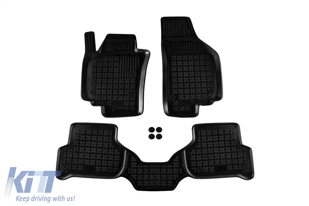 Mochete din cauciuc specifice, potrivite pentru Seat Altea XL 2006-2015, set de 3 piese, culoare neagră-image-6216171