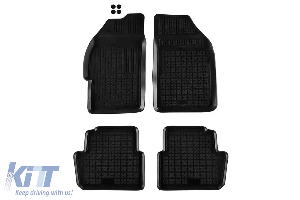 Mochete din cauciuc specifice, potrivite pentru Chevrolet Spark 2009-2012, set de 4 piese, culoare neagră