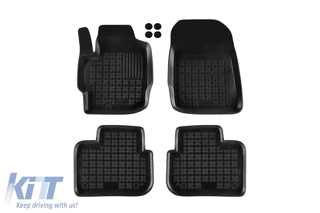 Mochete din cauciuc specifice, potrivite pentru Mitsubishi Colt 2009-2012, 3 uși, set de 4 piese, culoare neagră-image-6216323