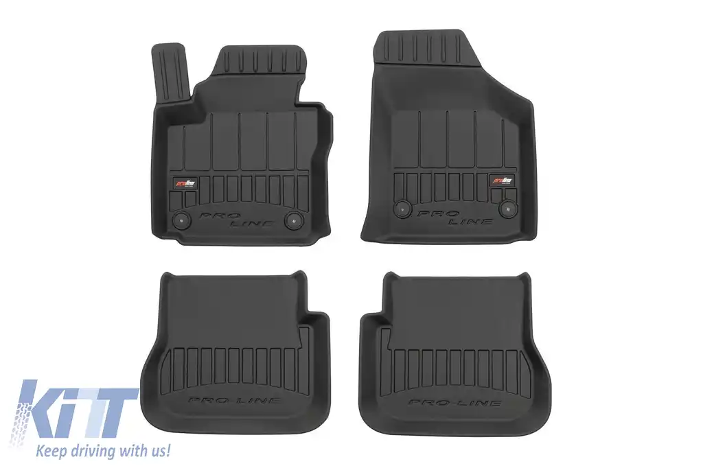 Mochete din cauciuc specifice, potrivite pentru Volkswagen Caddy Life 2003-2020, set de 4 piese, culoare neagră, cu garanție de 24 de luni din seria Frogum 3D ProLine.