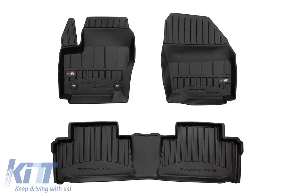Mochete din cauciuc specifice, potrivite pentru Ford Galaxy II 2010-2015, din seria Frogum 3D ProLine, set de 3 piese, culoare neagră, cu garanție de 24 de luni