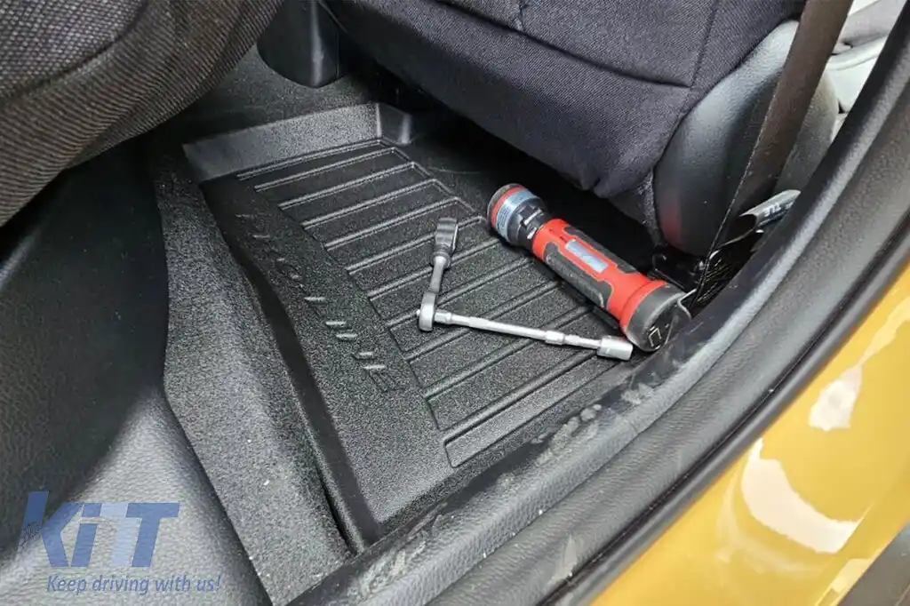 Mochete din cauciuc specifice, potrivite pentru Kia Stonic, Rio după 2017, set de 4 piese, culoare neagră, cu garanție de 24 de luni din seria Frogum 3D ProLine.-image-6221342