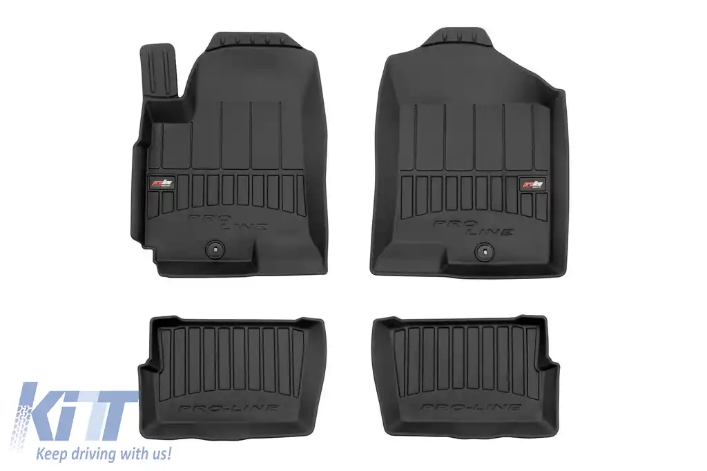 Mochete din cauciuc specifice, potrivite pentru KIA Soul I 2008-2013, set de 4 piese, culoare neagră, cu garanție de 24 de luni din seria Frogum 3D ProLine.