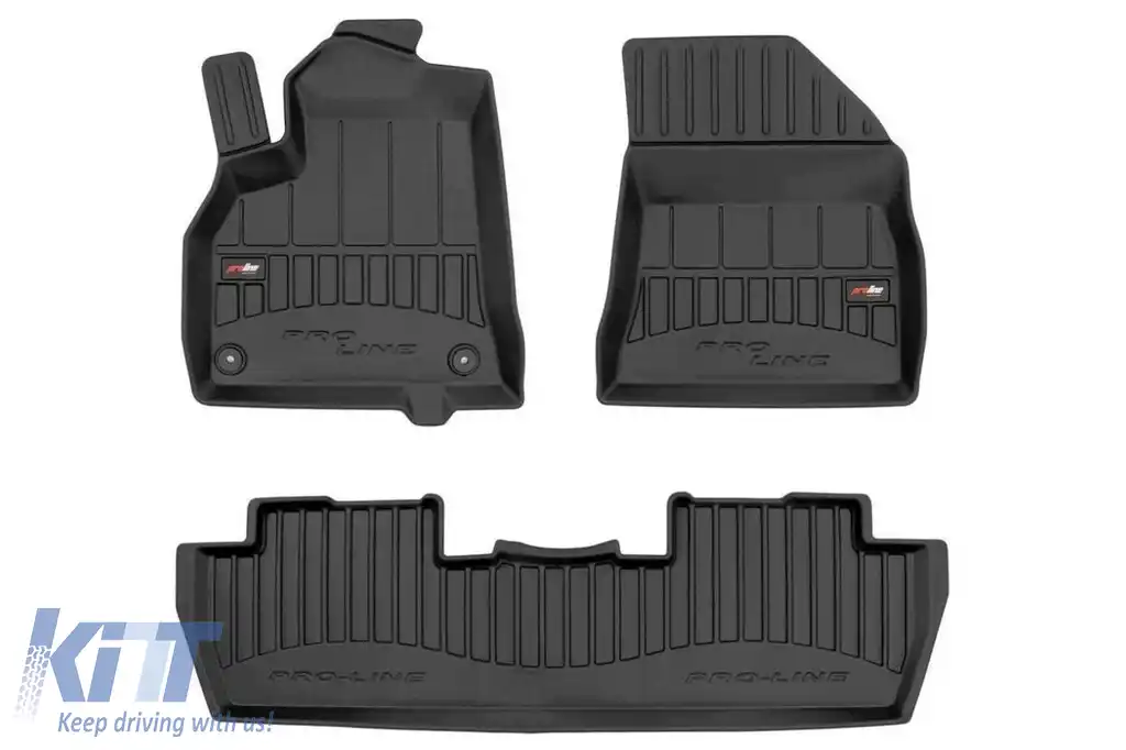 Mochete din cauciuc specifice, potrivite pentru Peugeot 5008 2009-2017, set de 3 piese, culoare neagră, cu garanție de 24 de luni