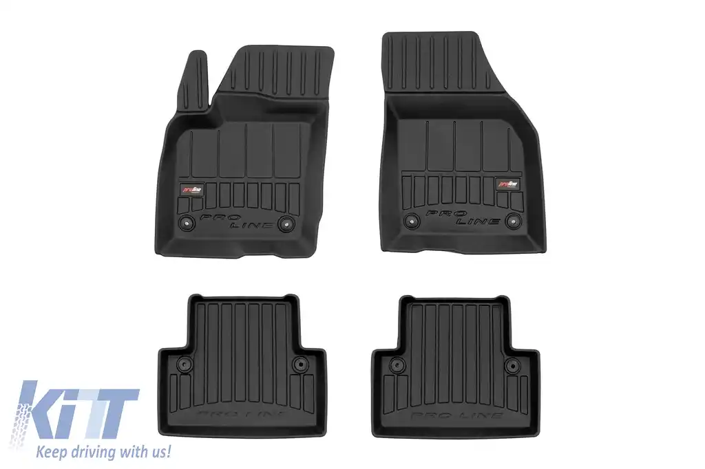 Mochete din cauciuc specifice, potrivite pentru Volvo V50 2004-2012, set de 4 piese, culoare neagră, cu garanție de 24 de luni din seria Frogum 3D ProLine.