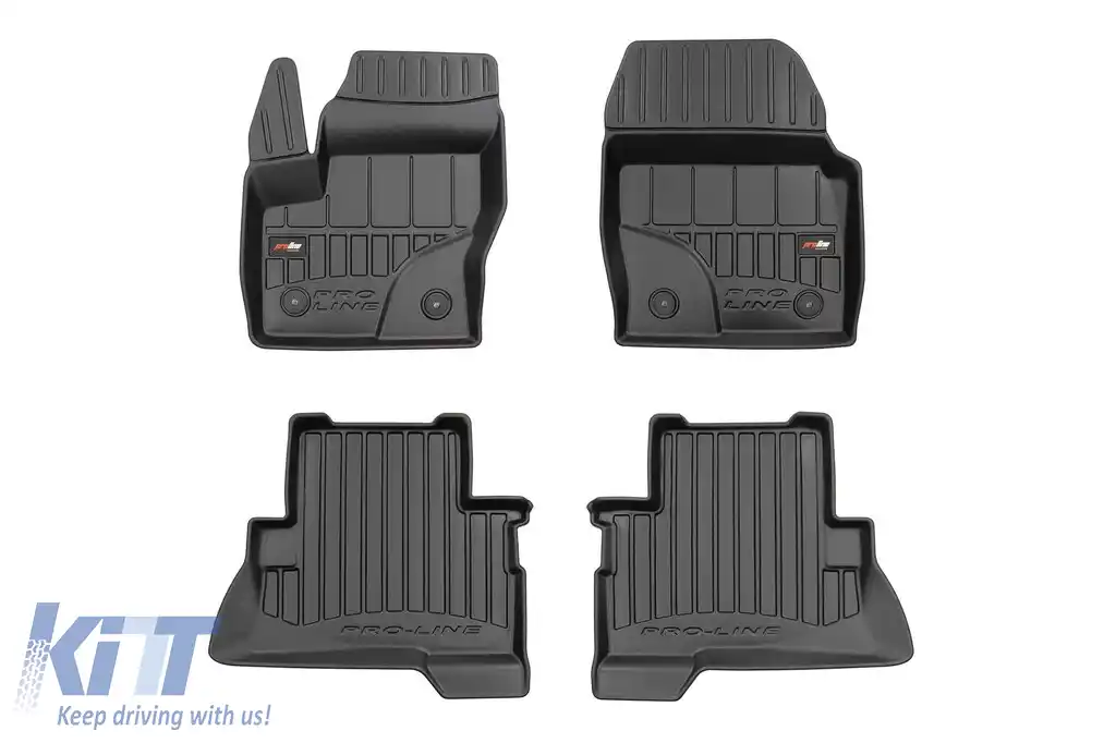 Mochete din cauciuc specifice, potrivite pentru Ford Kuga 2013-2019, set de 4 piese, culoare neagră, cu garanție de 24 de luni din seria Frogum 3D ProLine.