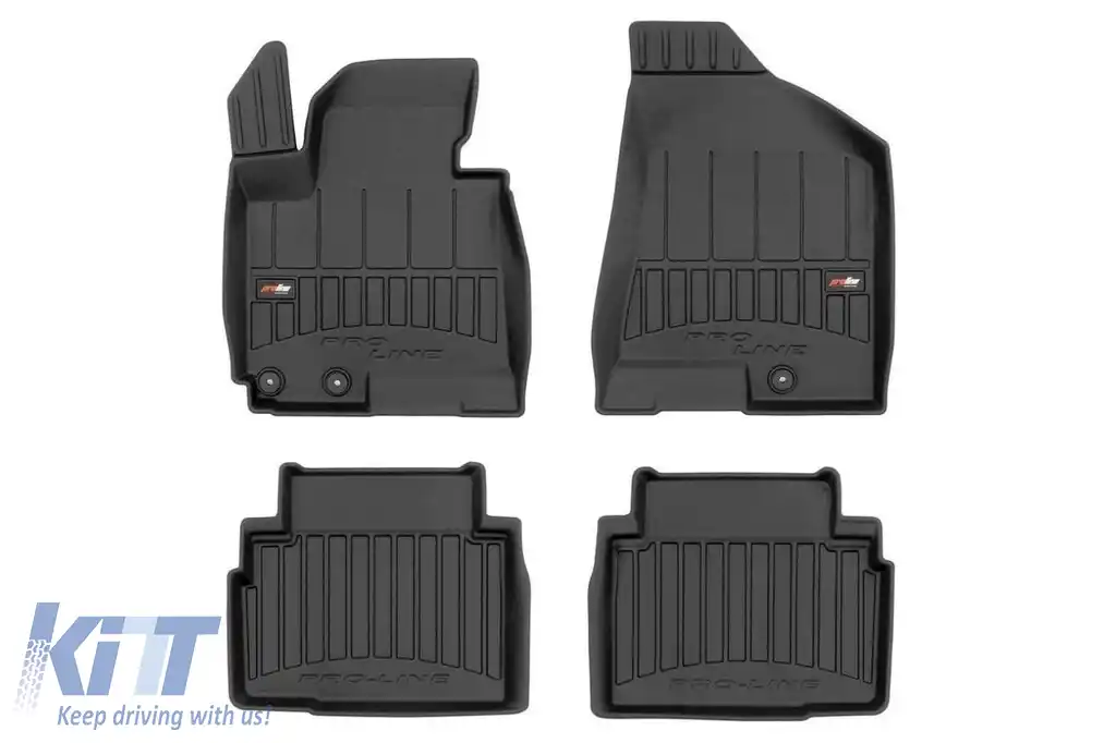 Mochete din cauciuc specifice, potrivite pentru Kia Sportage 2009-2015, set de 4 piese, culoare neagră, cu garanție de 24 de luni din seria Frogum 3D ProLine.