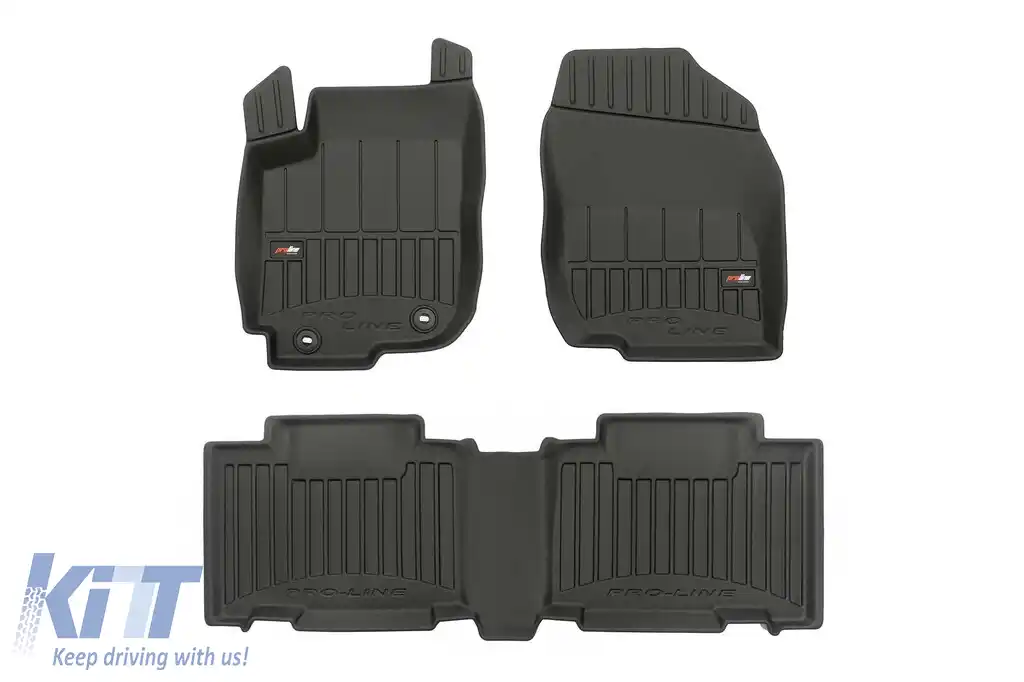 Mochete din cauciuc specifice, potrivite pentru Toyota Rav4 2013-2019, set de 3 piese, culoare neagră, cu garanție de 24 de luni din seria Frogum 3D ProLine.