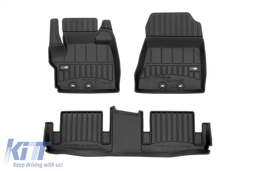 Mochete din cauciuc specifice, potrivite pentru Toyota IQ 2008-2016, set de 4 piese, culoare neagră, cu garanție de 24 de luni din seria Frogum 3D ProLine.