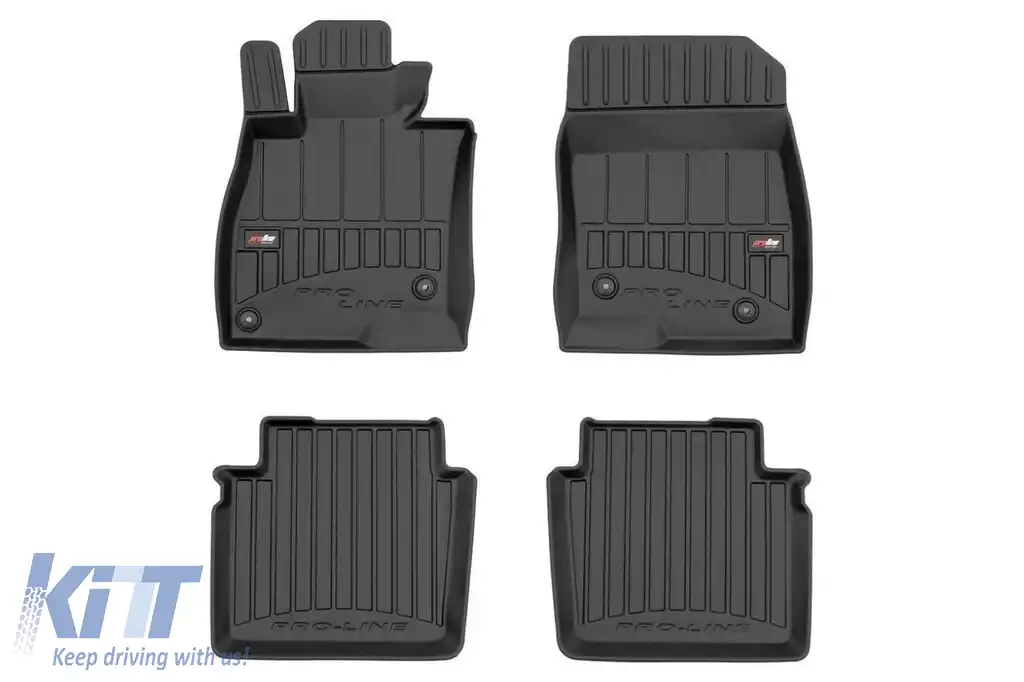 Mochete din cauciuc specifice, potrivite pentru Mazda 6 sedan 2013-2018, set de 4 piese, culoare neagră, cu garanție de 24 de luni din seria Frogum 3D ProLine.