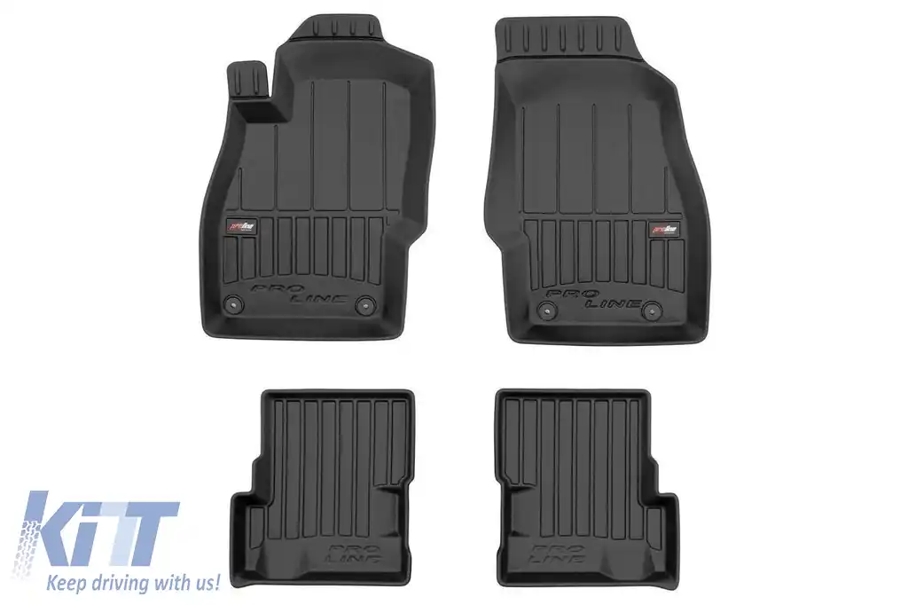 Mochete din cauciuc specifice, potrivite pentru Opel Adam hatchback 2012-2019, set de 4 piese, culoare neagră, cu garanție de 24 de luni din seria Frogum 3D ProLine.