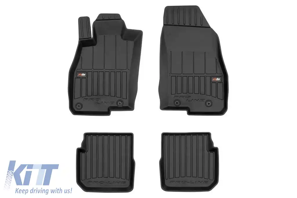 Mochete din cauciuc specifice, potrivite pentru Alfa Romeo Mito 2008-2018, set de 4 piese, culoare neagră, cu garanție de 24 de luni din seria Frogum 3D ProLine.