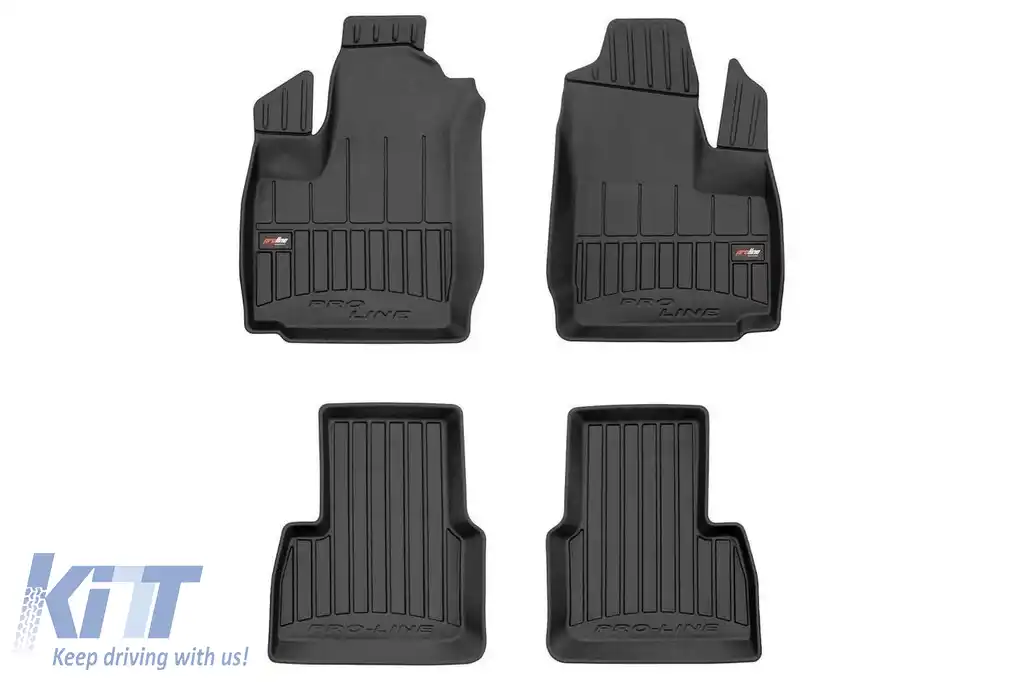 Mochete din cauciuc specifice, potrivite pentru Fiat Doblo 2000-2010, set de 4 piese, culoare neagră, cu garanție de 24 de luni din seria Frogum 3D ProLine.
