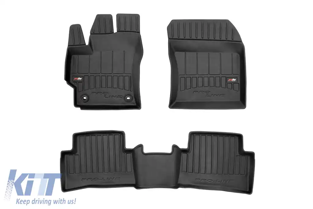 Mochete din cauciuc specifice, potrivite pentru Toyota Corolla Hatchback, Hybrid după 2018, set de 3 piese, culoare neagră, cu garanție de 24 de luni