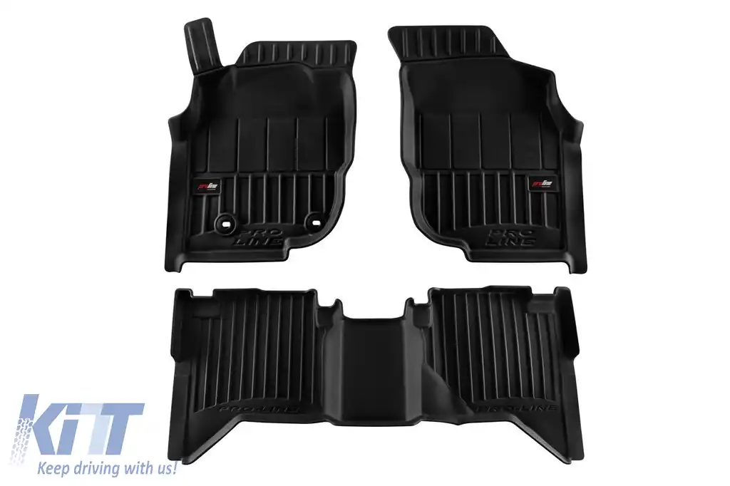 Mochete din cauciuc specifice, potrivite pentru Toyota Hilux 2005-2015 Pickup, din seria Frogum 3D ProLine, set de 3 piese, culoare neagră, cu garanție de 24 de luni