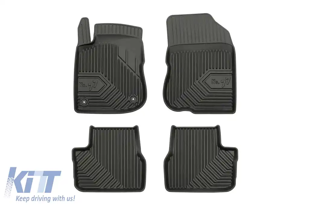 Mochete din cauciuc specifice, potrivite pentru Peugeot 208 2012-2019, set de 4 piese, culoare neagră