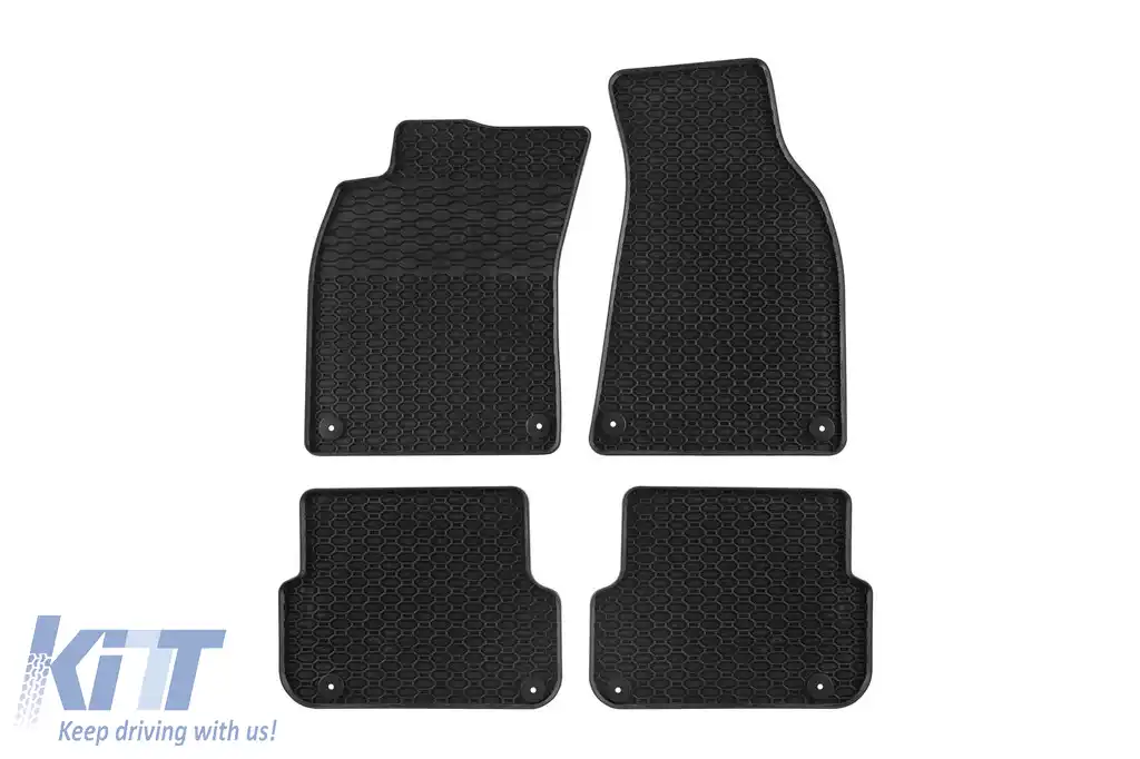 Mochete din cauciuc specifice, potrivite pentru Audi A6 C6 sedan, wagon 2006-2011, set de 4 piese, culoare neagră