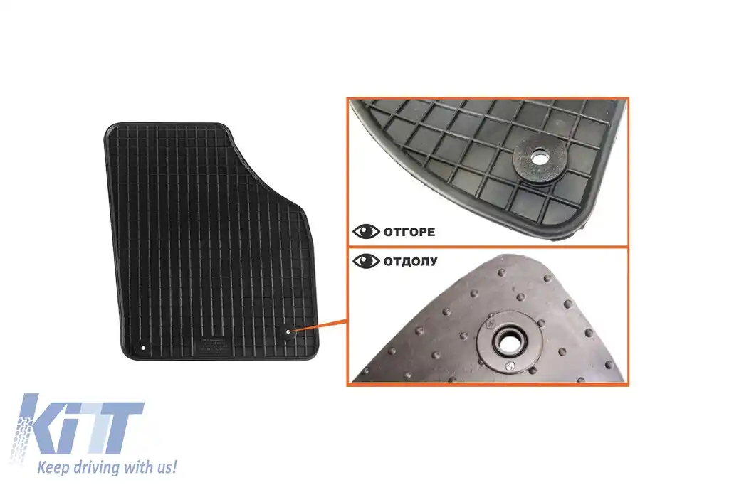 Mochete din cauciuc specifice, potrivite pentru Seat Altea 2004-2015, Toledo 2004-2009, set de 4 piese, culoare neagră-image-6227901