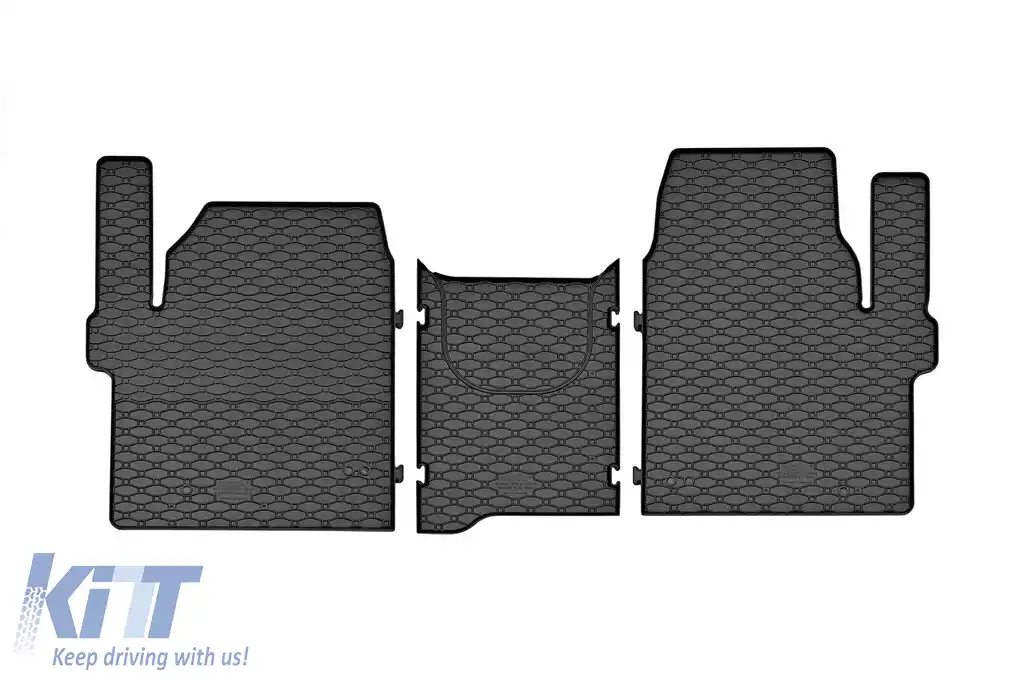 Mochete din cauciuc specifice, potrivite pentru Ford Tourneo Custom, Transit Custom după 2024, Volkswagen T7 Caravelle după 2025, 2/3 locuri, set de 3 piese, culoare neagră