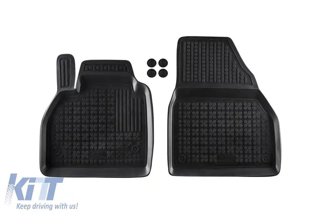 Mochete din cauciuc specifice, potrivite pentru Renault Kangoo 2008-2021, față, set de 2 piese, culoare neagră