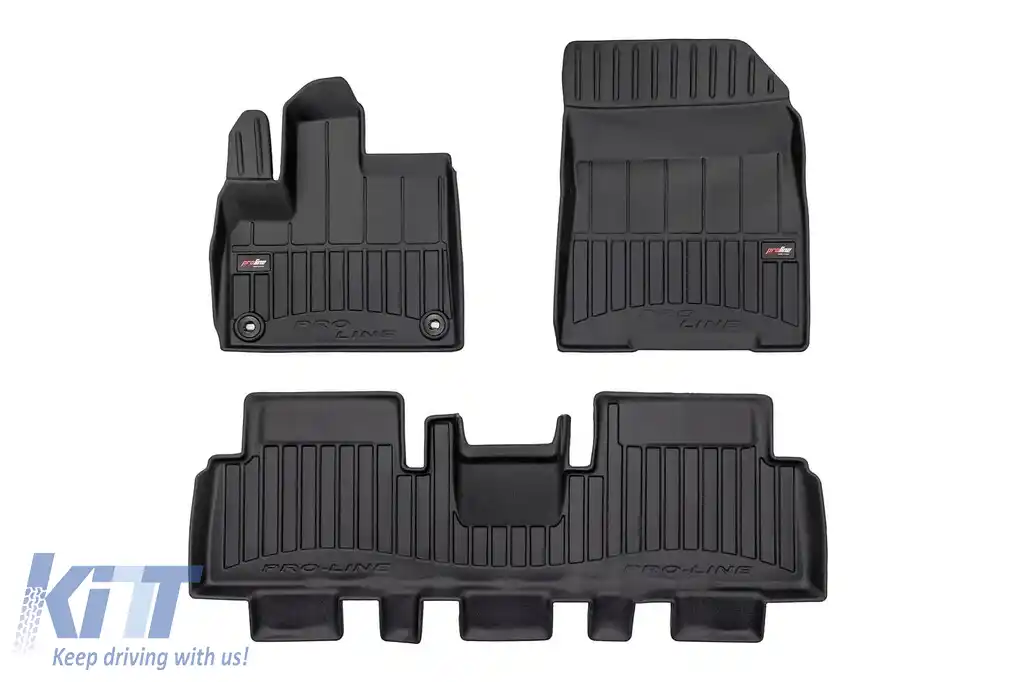 Mochete din cauciuc specifice, potrivite pentru Fiat e-Doblo, Peugeot e-Rifter după 2022, set de 3 piese, culoare neagră, cu garanție de 24 de luni din seria Frogum 3D ProLine.