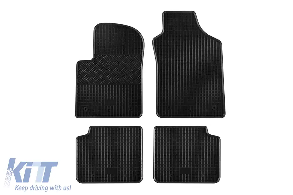 Mochete din cauciuc specifice, potrivite pentru Fiat 500, Ford KA după 2008, Fiat 500 după 2015, Fiat 500 Hybrid după 2020, set de 4 piese, culoare neagră