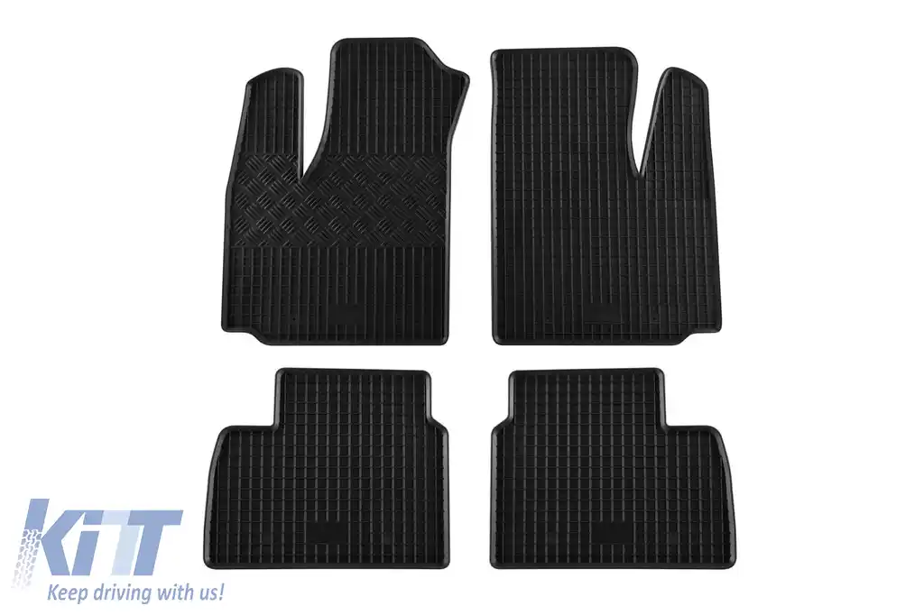 Mochete din cauciuc specifice, potrivite pentru Fiat Doblo după 2001, 5 locuri, set de 4 piese, culoare neagră